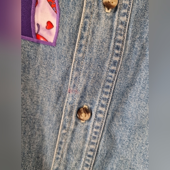 Vintage Red Hat Lady denim shirt size large - Picture 6 of 6